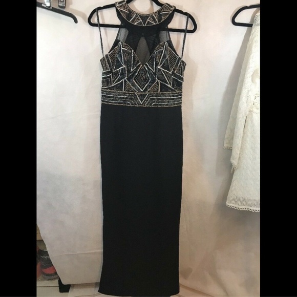 NEW SUE WONG Beaded Empire Waist‎ Grecian Halter Neck Gown [SZ 10 ] - Picture 2 of 8